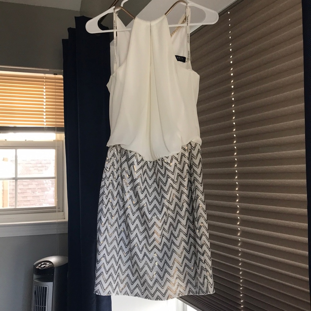 White and gold dress with sequins